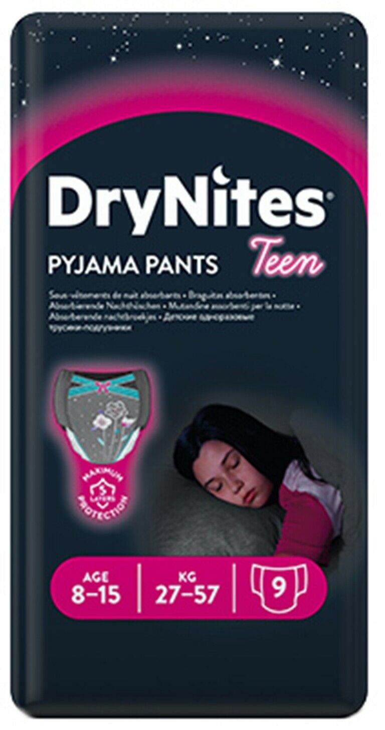 Huggies Drynites 9 Pyjama Pants For Girls Age 8-15