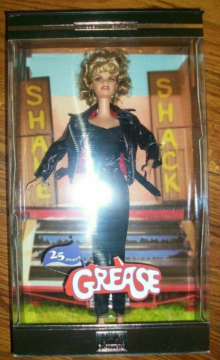 Grease Sandy Black Leather 25th Anniversary Barbie Olivia Newton John