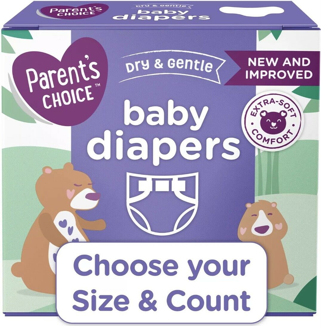 Parent's Choice Disposable Diapers Baby Diapers Size Newborn, 1,2,3,4,5,6,7