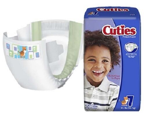 Cuties Diaper, Size 7, Heavy Absorbency,  Disposable, Crd701 - Case Of 80