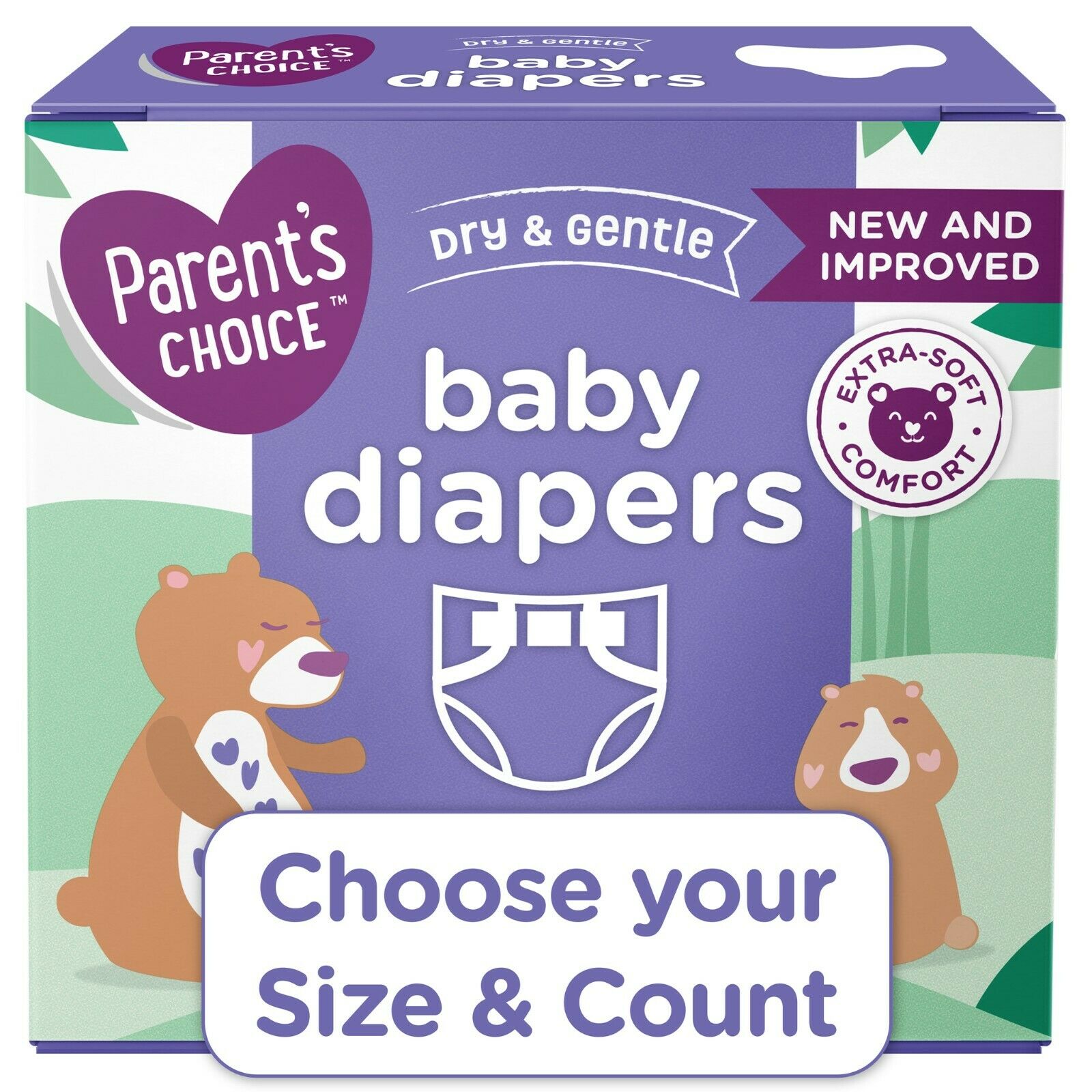 Parent's Choice Diapers Size Newborn, 1, 2, 3, 4, 5, 6, 7 *choose Size & Count